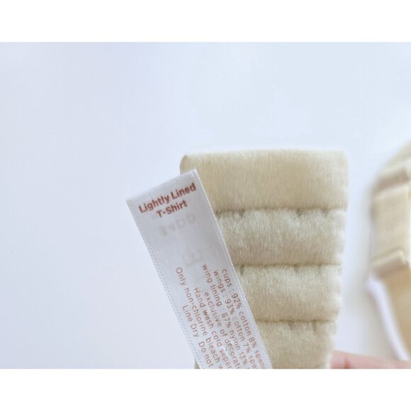 Cacique Cotton Blend Lightly Lined Underwire Beige Molded Bra 34DD - Picture 9 of 10